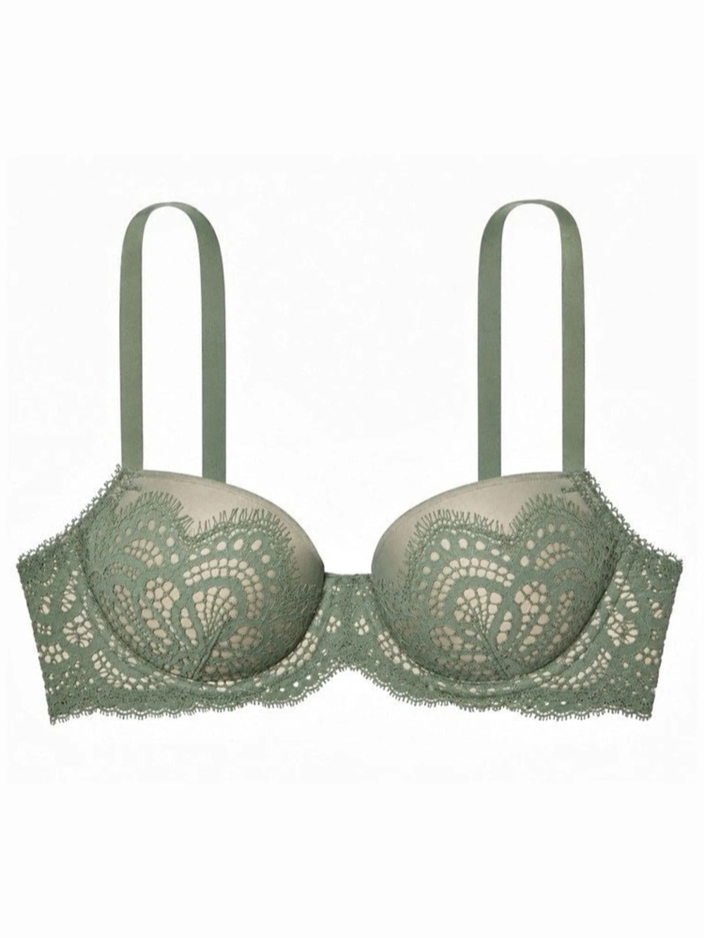 Victoria’s Secret Dream Angels Push-Up Lace Bra Sage Green 32D